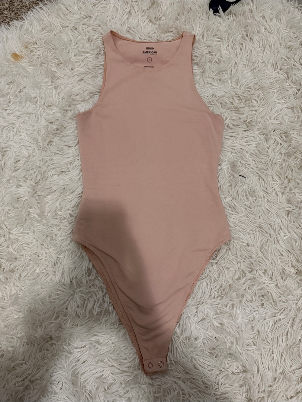 Good American Kids Mauve Ribbed Sleeveless Bodysuit